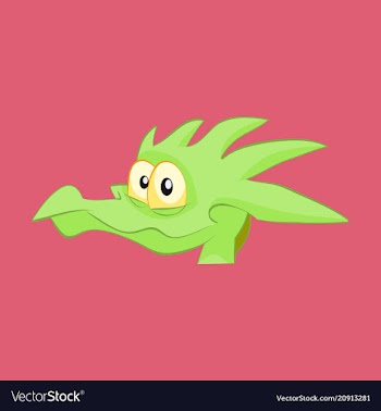 Head of little cartoon dragon with sad face vector image