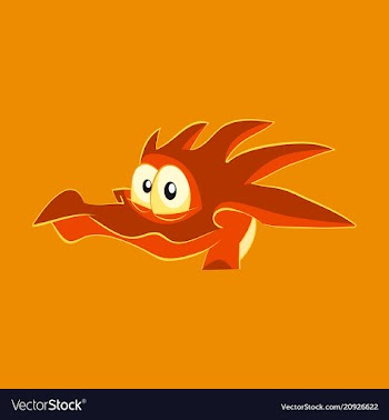Head of little cartoon dragon with sad face vector image
