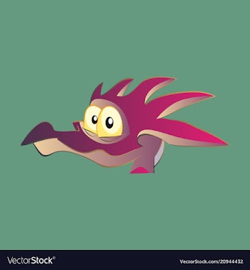 Head of little cartoon dragon with sad face vector image