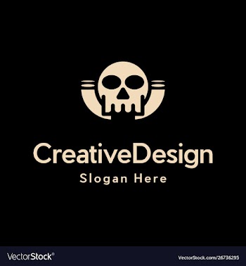 Head skull dead scary creative logo vector image