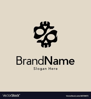 Head skull hipster scary logo vector image