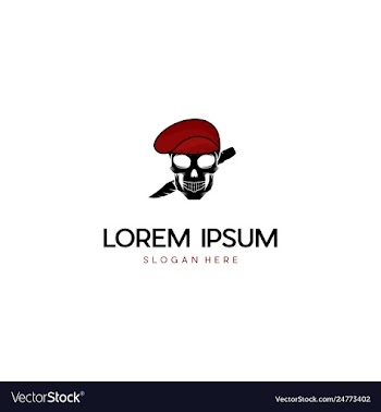 Head skull military creative logo vector image