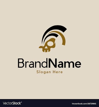 Head skull spartan history logo vector image
