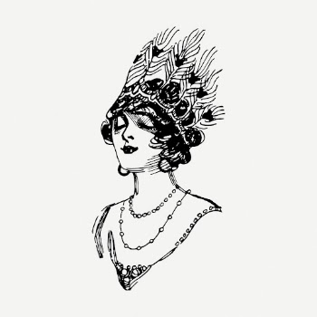 Headdress lady drawing clipart, princess | Free PSD - rawpixel