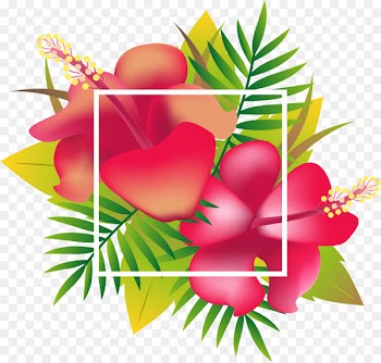 Header Floral design Tropics - Red Tropical Flower Header Box 
