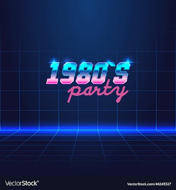 headline signboard text 1980s party