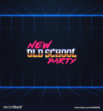 headline signboard text new old school party