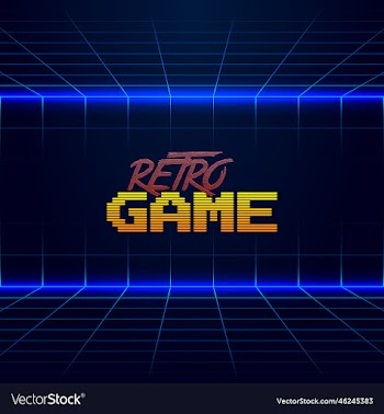headline signboard text retro game