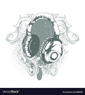 Headphones emblem vector image