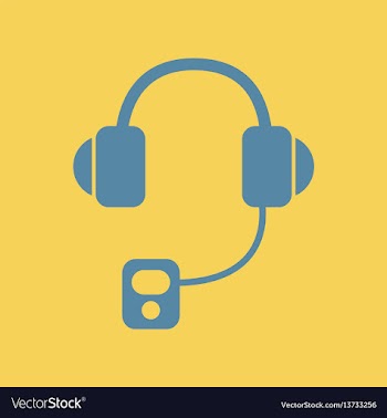 Headphones mp3 player vector image