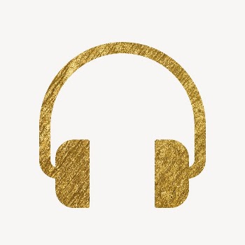 Headphones, music gold icon, glittery | Free Icons - rawpixel