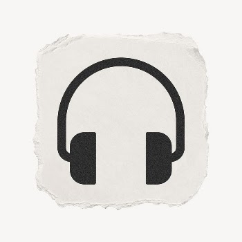 Headphones, music icon, ripped paper | Free PSD - rawpixel