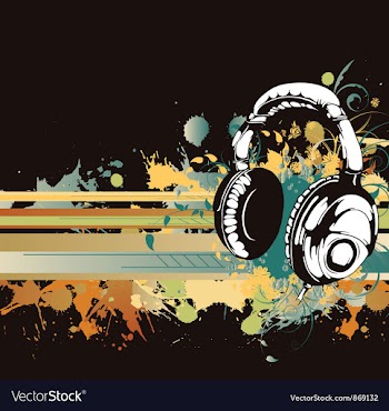 Headphones with floral vector image