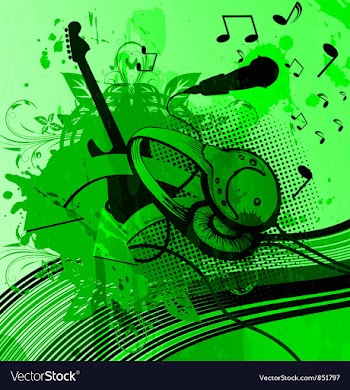Headphones with grunge background vector image