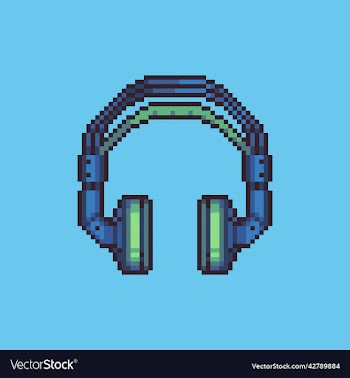 headset pixel art icon