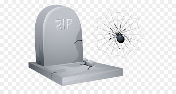 Headstone Halloween Clip art - Halloween RIP Tombstone with Spider and Web Clipart 