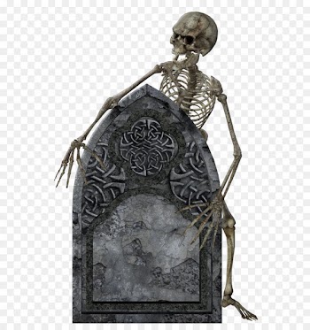 Headstone Halloween - Skeleton with Tombstone Transparent Picture 