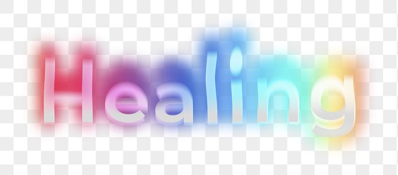 Healing png word sticker, neon | Free PNG - rawpixel