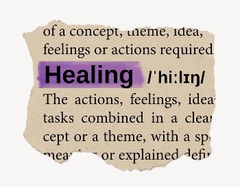 Healing ripped dictionary, editable word | Free PSD - rawpixel