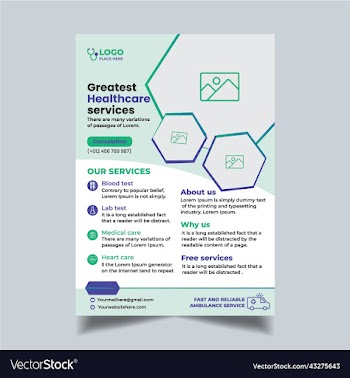 health care and medical flyer design template