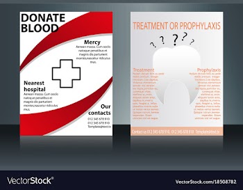 Health care and medical poster brochure flyer vector image