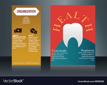 Health care brochure for clinic with doctors vector image