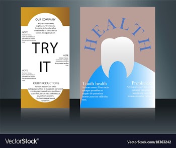 Health care brochure for clinic with doctors vector image