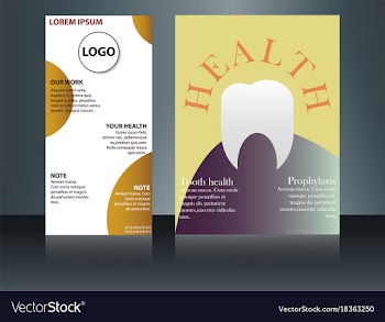 Health care brochure for clinic with doctors vector image