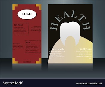 Health care brochure for clinic with doctors vector image