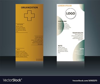 Health care brochure for clinic with doctors vector image