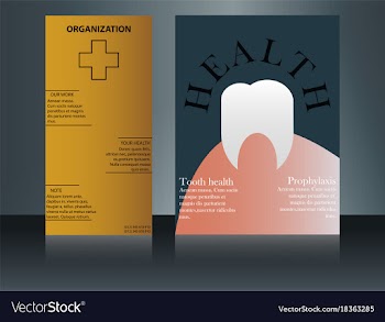 Health care brochure for clinic with doctors vector image