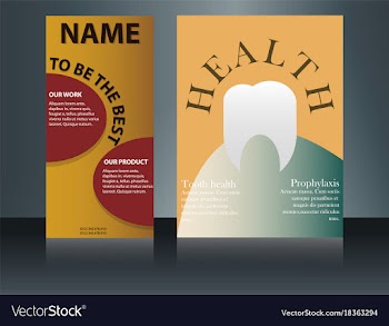 Health care brochure for clinic with doctors vector image