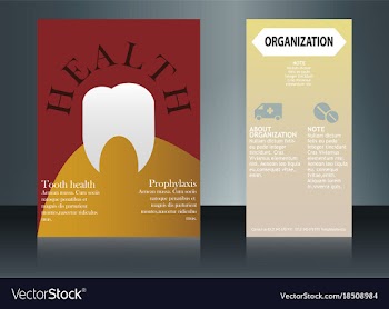 Health care brochure for clinic with doctors vector image