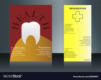 Health care brochure for clinic with doctors vector image