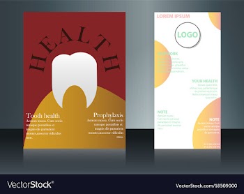 Health care brochure for clinic with doctors vector image