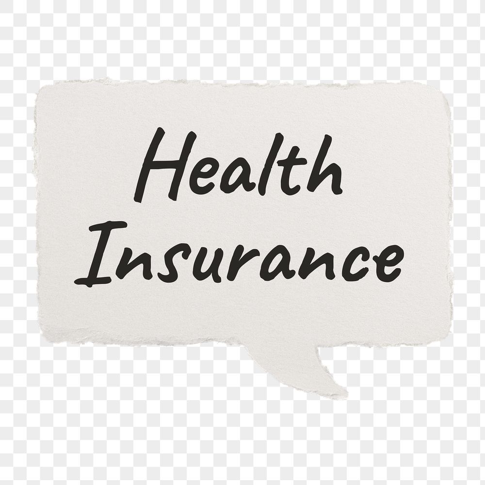 Health insurance png typography sticker, | Free PNG - rawpixel