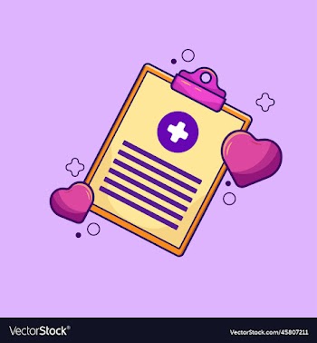 health insurance with clipboard in cartoon style