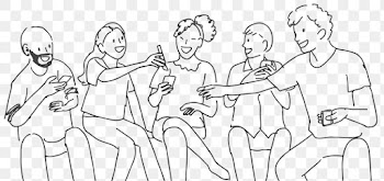 Health PNG doodle happy friendship concept | Free stock illustration | High Resolution graphic