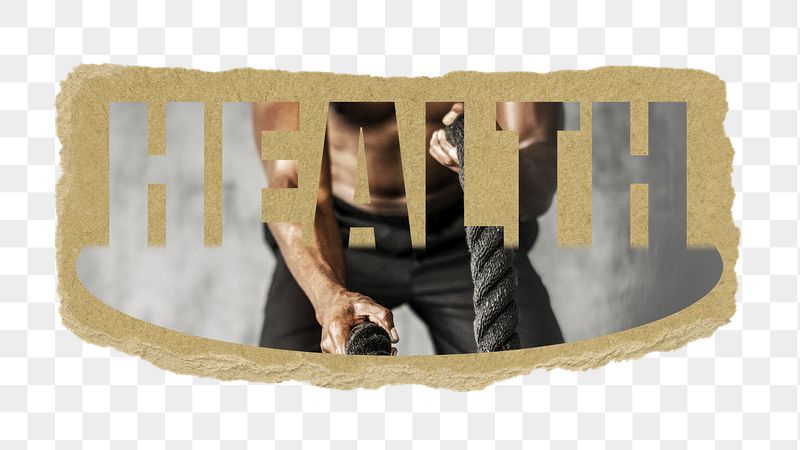 Health png word sticker, ripped | Free PNG - rawpixel