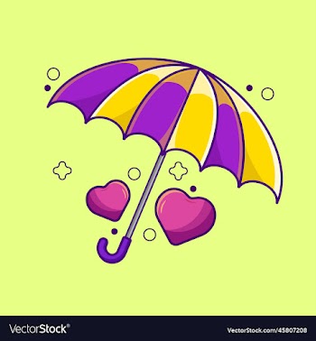 health protection with umbrella in cartoon style