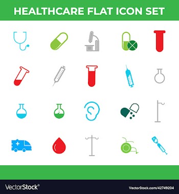 healthcare and medical flat icon set