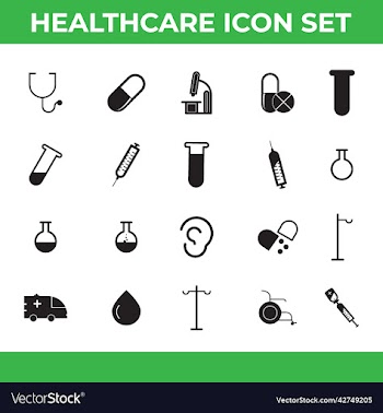 healthcare and medical glyph icon set