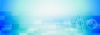 Healthcare and medical science banner in blue color Free Vector