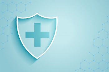 Healthcare medical shield background with text space Free Vector