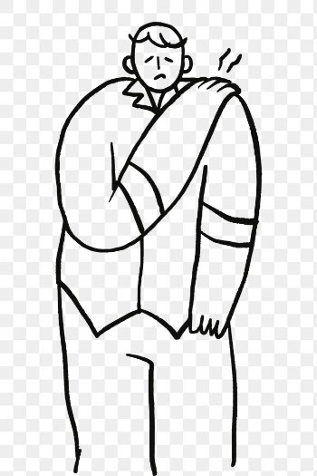 Healthcare png hand drawn, man with shoulder… | Free stock illustration | High Resolution graphic