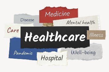 Healthcare word, colorful ripped paper | Free PSD - rawpixel