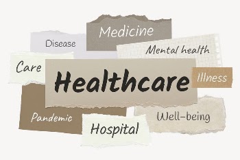 Healthcare word, ripped paper typography | Free PSD - rawpixel