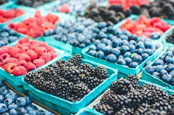 Healthy berries on a market 