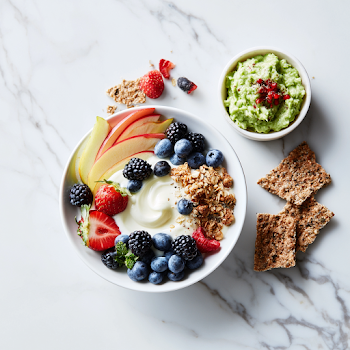 Healthy Breakfast Bowl with Yogurt, Berries, and Granola