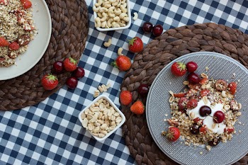 Healthy granola with cherries 
